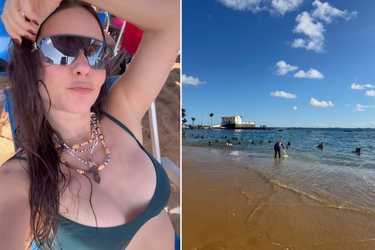 Alessandra Negrini aproveita dia de sol em praias de Salvador